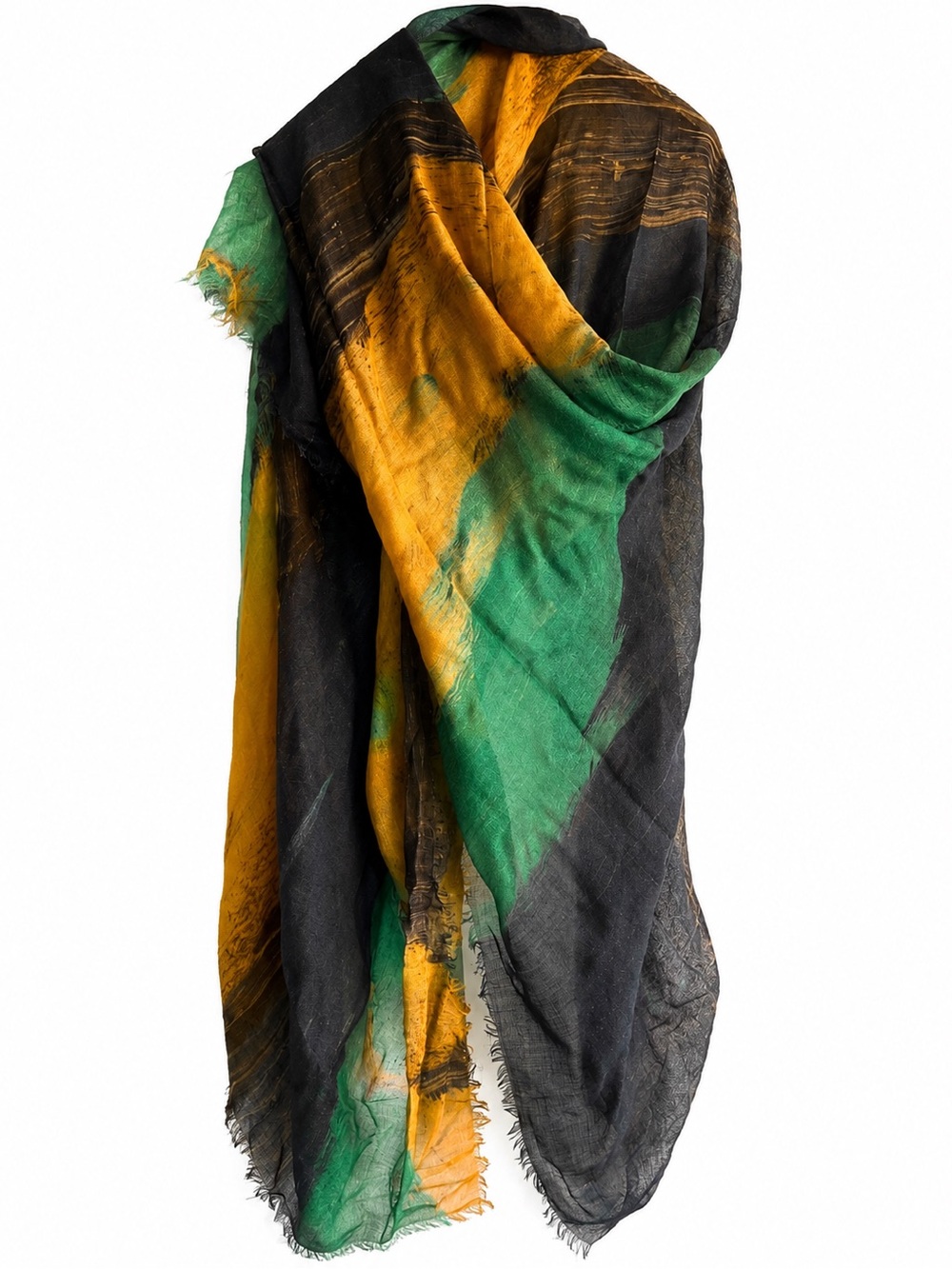 Italian Cashmere Modal Scarf | Oscar de la Renta Brushstroke Print Pre-Fall ‘11